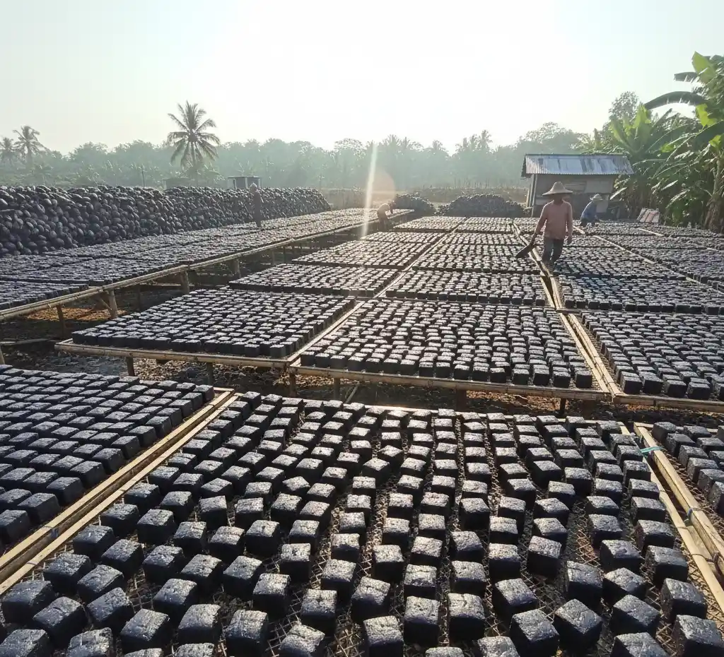 how to determine ideal drying time for coconut charcoal briquettes